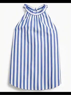 J.Crew Striped Halter Top in Brilliant Blue and White SZ XXL